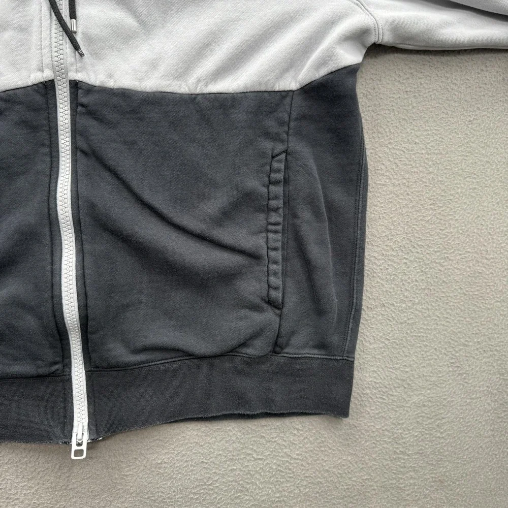 Nike Air Hoodie‎ Mens Large Gray Black Full Zip Fleece Sweatshirt Pockets Logo